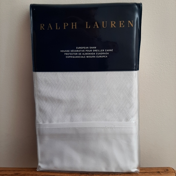 Ralph Lauren Bedford Jacquard Euro Sham MSRP $215 White (1 sham)